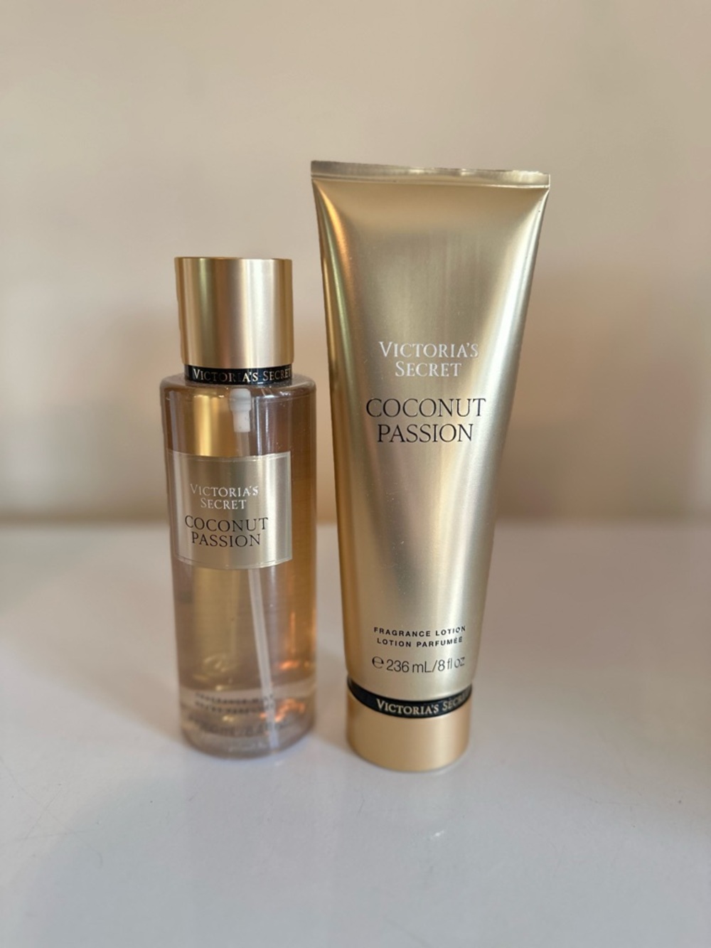 Victoria's Secret Coconut Passion Mist & Lotion - Gold
